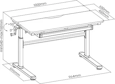 Стол детский Cactus CS-KD01-PK столешница МДФ розовый 100x80x60см