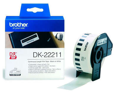 Картридж ленточный Brother DK22211 черный на белом 29x15.2 белый для Brother QL-570