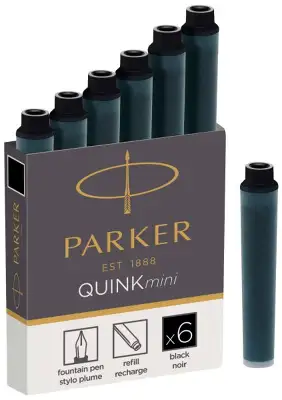 Картридж Parker Quink Z17 Mini (CW1950407) черные чернила для ручек перьевых (6шт)