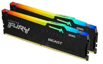 Набор памяти DDR5 DIMM 2x32Gb DDR4800 Kingston Fury Beast Black RGB (KF548C38BBAK2-64)