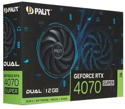 Видеокарта Palit NVIDIA nVidia GeForce RTX 4070 Super Dual 12Gb DDR6X PCI-E HDMI, 3DP