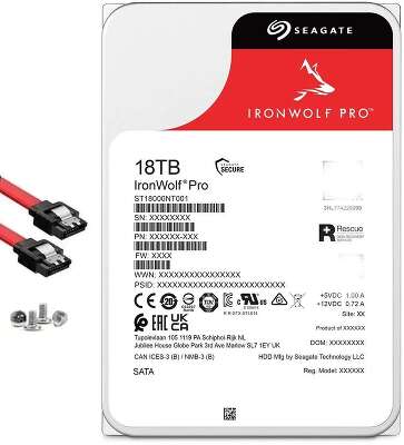 Жесткий диск SATA3 18Tb [ST18000NT001] (HDD) Seagate Ironwolf Pro, 256Mb