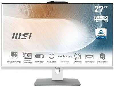 Моноблок MSI Modern AM272P 12M-238XRU 27" FHD i5-1240P 2.3 ГГц/16/512 SSD/WF/BT/Cam/без ОС,белый