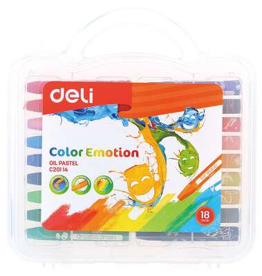 Масляная пастель Deli EC20114 Color Emotion шестигранные 18цв. пл.кор.