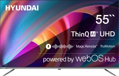 Телевизор 55" Hyundai H-LED55BU7100, 4K UHD, HDMIx3, USBx2, WiFi, Smart TV, серый