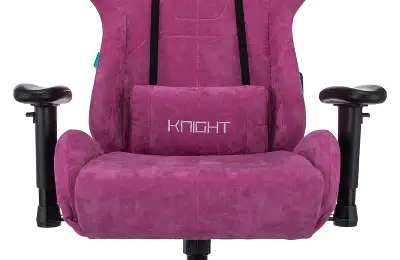 Кресло игровое Zombie VIKING KNIGHT Fabric малиновый Light-15 с подголов. крестов. металл