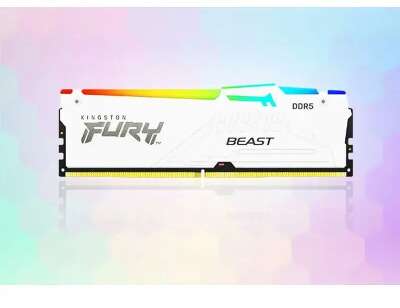 Модуль памяти DDR5 DIMM 16Gb DDR6000 Kingston FURY Beast White RGB (KF560C40BWA-16)