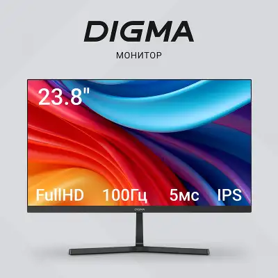 Монитор Digma 23.8" Progress 24P402F черный IPS LED 5ms 16:9 HDMI M/M матовая 250cd 178гр/178гр 1920x1080 100Hz G-Sync DP FHD 3.0кг