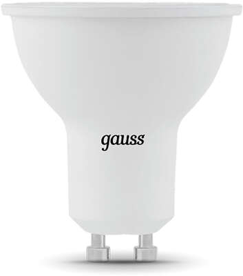 Лампа светодиодная Gauss Black 5Вт цок.:GU10 рефлек. 220B 3000K св.свеч.бел.теп. MR16 (упак.:10шт) (101506105)