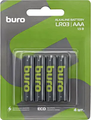 Батарея Buro Alkaline LR03 AAA (4шт) блистер