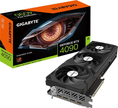 Видеокарта GIGABYTE NVIDIA nVidia GeForce RTX 4090 WINDFORCE V2 24Gb DDR6X PCI-E HDMI, 3DP