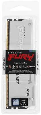 Модуль памяти DDR5 DIMM 16Gb DDR6000 Kingston FURY Beast White RGB (KF560C40BWA-16)