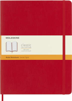 Блокнот Moleskine CLASSIC SOFT QP621F2 XLarge 190х250мм 192стр. линейка мягкая обложка красный