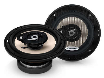 Колонки автомобильные Soundmax SM-CSA603 180Вт 91дБ 4Ом 16см (6дюйм) (ком.:2кол.) коаксиальные трехполосные