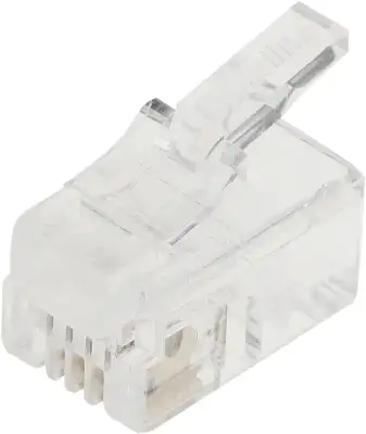 Коннектор Hyperline PLUG-4P4C-P-C2-100 (упак.:100шт) 100м прозрачный