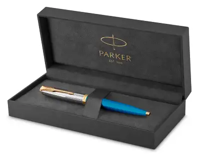 Ручка шариков. Parker 51 Premium (CW2169080) Turquoise GT M черн. черн. подар.кор.