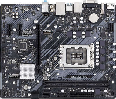 Материнская плата Asrock B660M-HDV Soc-1700 Intel B660 2xDDR4 mATX AC`97 8ch(7.1) GbLAN RAID+VGA+HDMI+DP