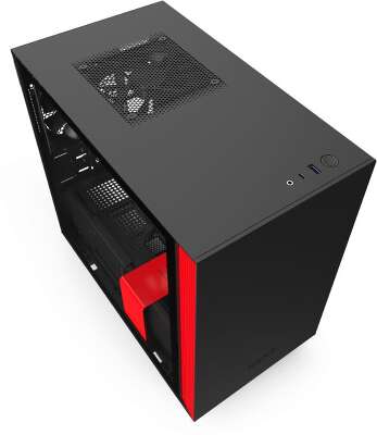 Корпус NZXT H210i, черный/красный, mini-ITX, Без БП (CA-H210I-BR)