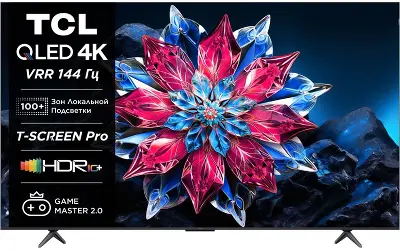 Телевизор 85" TCL 85C655PRO, 4K UHD, DVB-T /T2 /C, HDMIx3, USBx2, WiFi, Smart TV, черный