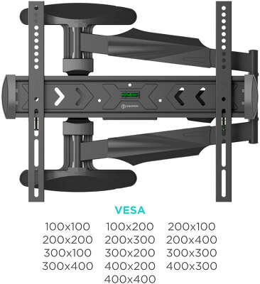 Кронштейн для телевизора Onkron NP47 черный 40"-75" макс.35кг настенный поворот и наклон