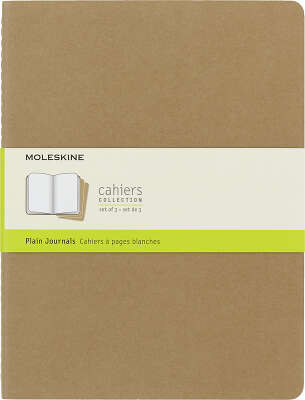 Блокнот Moleskine CAHIER JOURNAL QP423 XLarge 190х250мм обложка картон 120стр. нелинованный бежевый (3шт)