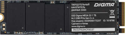 Накопитель SSD Digma PCIe 3.0 x4 1TB DGSM3001TS33T Mega S3 M.2 2280