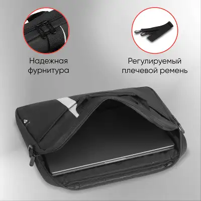 Сумка для ноутбука 15.6" PC Pet HQ Classic черный/синий полиэстер (PCP-1001BL)