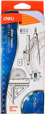 Набор для черчения Deli EG30505 корпус ассорти металл в компл.:8 предметов