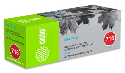 Картридж лазерный Cactus CS-C716C 716 C голубой (1500стр.) для Canon i-Sensys MF8030/MF8030cn/MF8050/LBP 5050