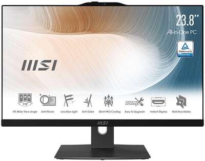 Моноблок MSI Pro Modern AM242P 12M 23.8" FHD i5-1240P 1.7 ГГц/16/512 SSD/WF/BT/Cam/Kb+Mouse/без ОС,черный