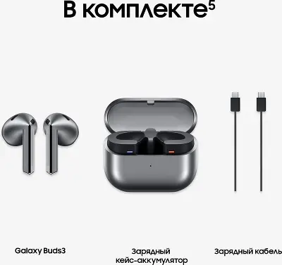 Беспроводные наушники Samsung Galaxy Buds 3, серебристые [SM-R530NZAACIS]