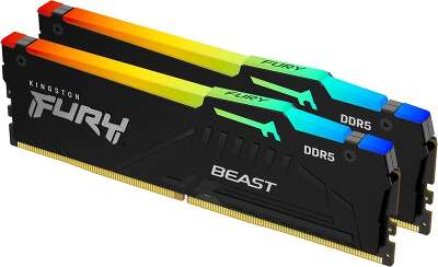 Набор памяти DDR5 DIMM 2x32Gb DDR5200 Kingston Fury Beast Black RGB (KF552C36BBEAK2-64)