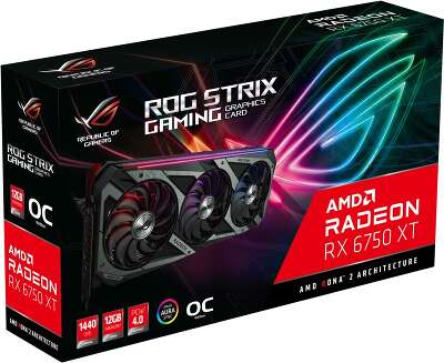 Видеокарта ASUS AMD Radeon RX 6750 XT ROG Strix OC 8Gb DDR6 PCI-E HDMI, 3DP