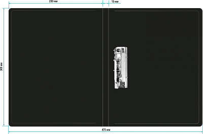 Папка метал.зажим Бюрократ -PZ05CBLCK A4 пластик 0.5мм торц.наклейка черный