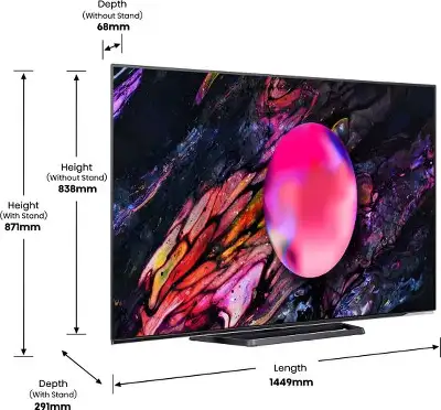 Телевизор 65" Hisense 65A85K, 4K UHD, DVB-T /T2 /C, HDMIx4, USBx2, WiFi, Smart TV, черный