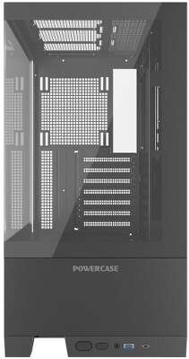 Корпус PowerCase Vision Black V2, черный, ATX, без БП (CVBAV2-L0)