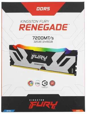 Набор памяти DDR5 DIMM Гб DDR7200 Kingston FURY Renegade Silver RGB (KF572C38RSAK2-32)