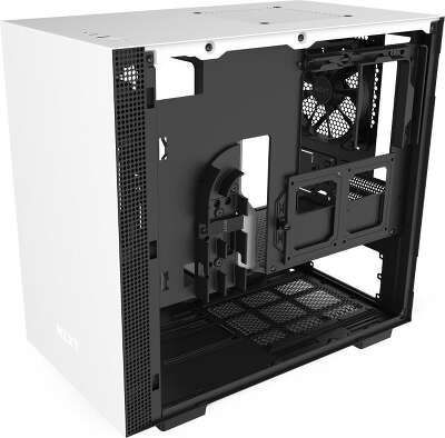 Корпус NZXT H210 Black/white, белый, mini-ITX, Без БП (CA-H210B-W1)