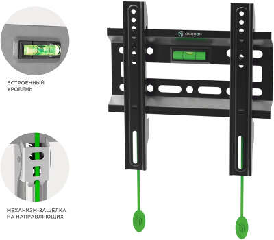 Кронштейн для телевизора Onkron FM1 черный 17"-43" макс.30кг настенный фиксированный