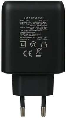 Зарядное устройство UGREEN CD161 (10216) USB-A QC 3.0 36W Fast Charger EU. Цвет: черный