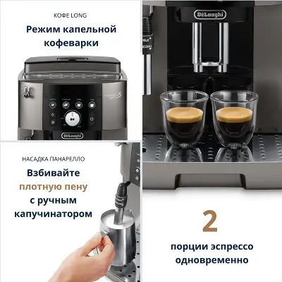 Кофемашина Delonghi Magnifica Smart ECAM250.33.TB 1450Вт черный/серебристый