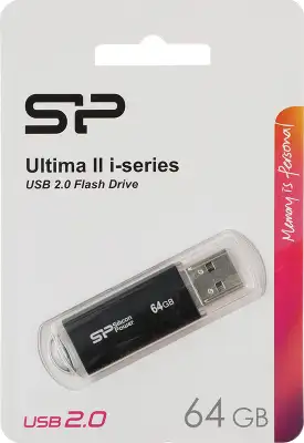 Флеш Диск Silicon Power 64Gb Ultima II-I Series SP064GBUF2M01V1K USB2.0 черный