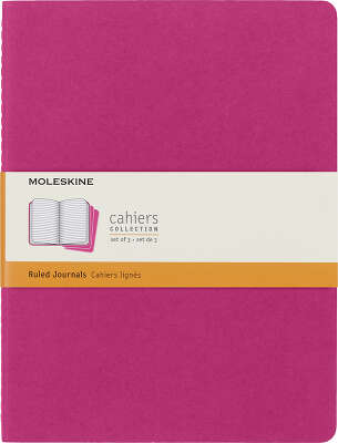 Блокнот Moleskine CAHIER JOURNAL CH021D17 XLarge 190х250мм обложка картон 120стр. линейка розовый неон (3шт)