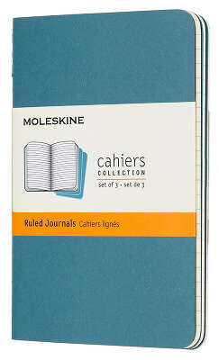 Блокнот Moleskine CAHIER JOURNAL CH011B44 Pocket 90x140мм обложка картон 64стр. линейка голубой (3шт)