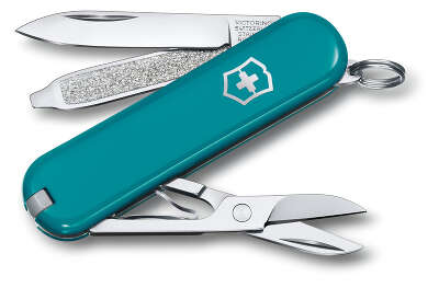 Нож перочинный Victorinox Classic SD Mountain Lake (0.6223.23G) 58мм 7функц. подар.коробка