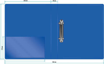 Папка на 2-х D-кольцах Бюрократ -0840/2DBLU A4 пластик 0.8мм кор.40мм внутр. с вставкой синий
