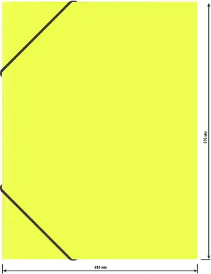 Папка на резинке Бюрократ Double Neon DNE510YELBL A4 пластик кор.30мм 0.5мм желтый/черный