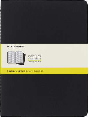 Блокнот Moleskine CAHIER JOURNAL QP322 XLarge 190х250мм обложка картон 120стр. клетка черный (3шт)