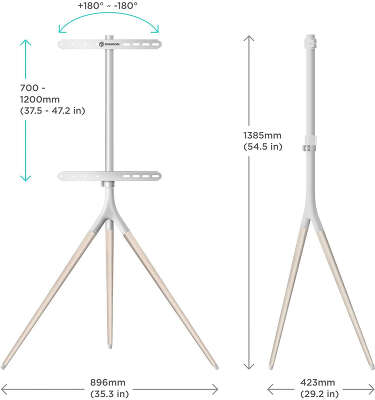 Подставка для телевизора Onkron TS1220 белый 32"-65" макс.35кг напольный