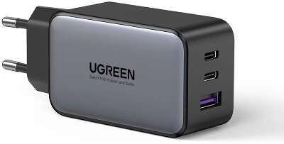 Зарядное устройство UGREEN CD244 (10335) Nexode 65W USB-A+2*USB-C GaN Tech Fast Charger EU. Цвет: серый